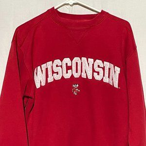 J. America Red Wisconsin Crew Neck Sweater